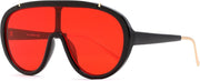 Red / 65 Millimeters | B0FX4DGX7N | FEISEDY Retro Oversized Sunglasses Women Men One Piece Frame B2580