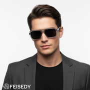 ÉÌƷͼƬ 16 | B0GLG5HZ1L | FEISEDY Retro Square Aviator Sunglasses for Men Women B0390
