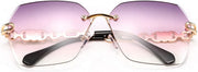 ÉÌƷͼƬ 27 | B083VRLS2Q | FEISEDY Classic Rimless Sunglasses Women Metal Frame Diamond Cutting Lens Sun Glasses B2567