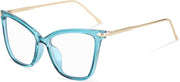 Lake Blue / 53 Millimeters | B09J7XMZQF | FEISEDY Oversized Cat Eye Glasses Frame with Clear Lenses Eyewear for Women B2460