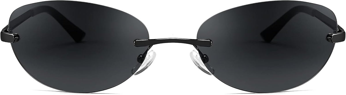 ÉÌƷͼƬ 2 | B0BZPBKFF1 | FEISEDY Trendy Rimless Oval Sunglasses for Women Men Retro 90s Eyewear Frame Y2K Glasses B2393