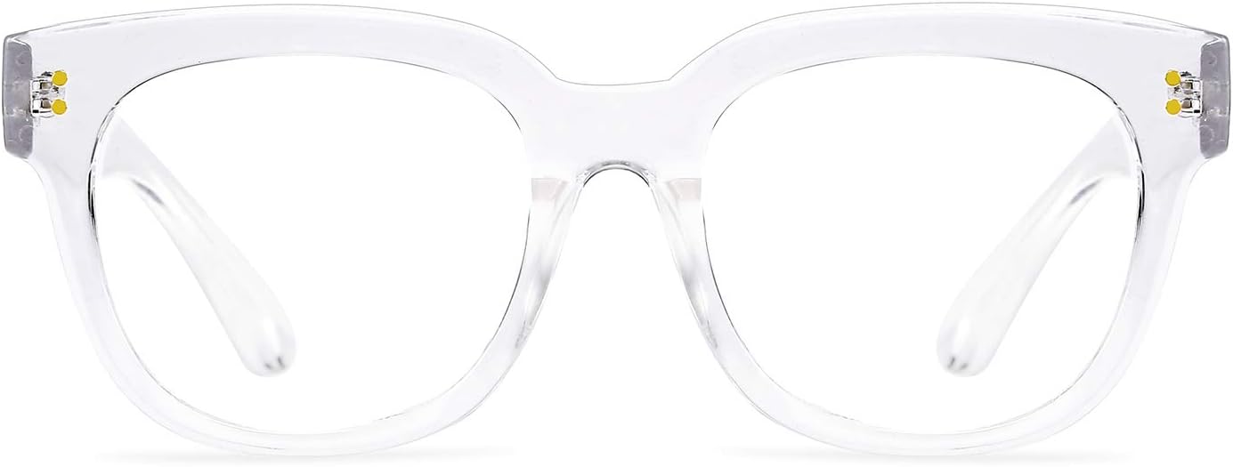 商品图片 10 | B0DBQFZT73 | FEISEDY Retro Square Thick Big Frame Blue Light Blocking Reading Glasses Anti Glare Digital Eyestrain Reader B2523
