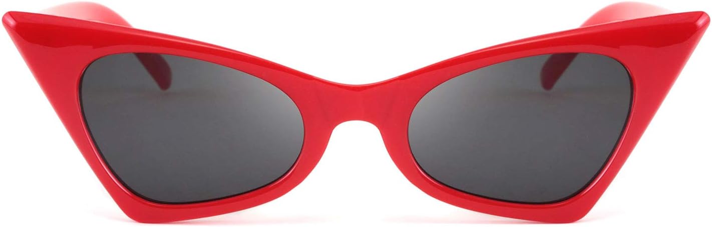04 Red / 47 Millimeters | B08DFM2D6P | FEISEDY Small Cat Eye Sunglasses Vintage Square Shade Women Eyewear B2291