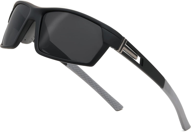 Black Frame & Grey Lens / 60 Millimeters | B0CWV23RCP | FEISEDY Polarized Sports Sunglasses for Men Women Youth Baseball Cycling Running Glasses UV400 Protection B0135