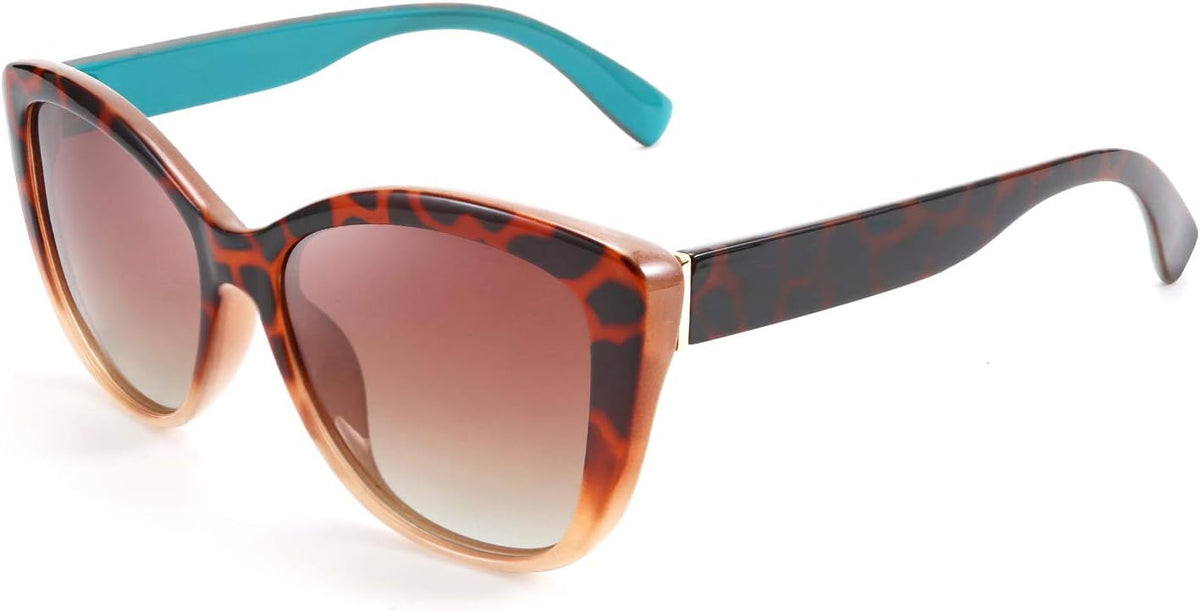 Leopard Cream / 56 Millimeters | B08C4WTJPB | FEISEDY Polarized Vintage Sunglasses American Womens Square Jackie O Cat Eye Sunglasses B2451