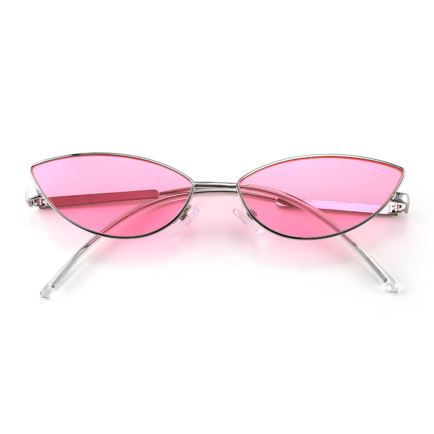 FEISEDY Y2K Sunglasses for women Men Fashion Cateye Designer B2298 | Light Tinted Lens, Retro 2000s Small Petals Shape Shades