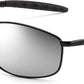 Black/Sliver / 58 Millimeters | B0GLFMLP4P | FEISEDY Rectangle Polarized Square Sunglasses for Men Women B2444