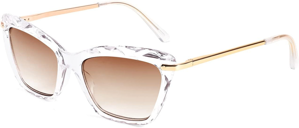 Champagne / 1.5 x | B09XDYY7HH | FEISEDY Vintage Cat Eye Reading Sunglasses Full Lens Women Sun Reader Glasses Spring Hinges B2896