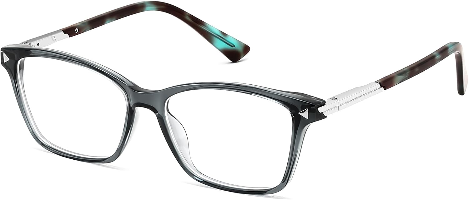 Transparent Green / 54 Millimeters | B0FZTFDZWN | FEISEDY Blue Light Glasses for Women Men TR90 Computer Phone Gaming B0370 | Blue Light Blocking Glasses, Anti Eyestrain and Glare, Soft Comfortable Fit with Spring Hinges