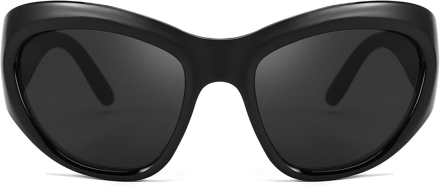商品图片 3 | B0BQBWYZF6 | FEISEDY Trendy Y2k Sunglasses Women Men Oversized Shield Sunglasses Fashion Wrap Around Futuristic Glasses B2359