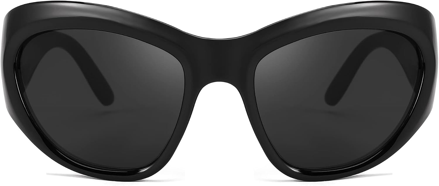 商品图片 3 | B0BQBWYZF6 | FEISEDY Trendy Y2k Sunglasses Women Men Oversized Shield Sunglasses Fashion Wrap Around Futuristic Glasses B2359