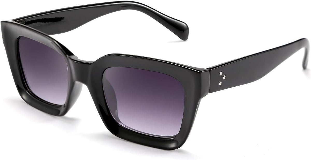 Black / 50 Millimeters | B07MR2VMJG | FEISEDY Classic Women Sunglasses Fashion Thick Square Sun Glasses B2471