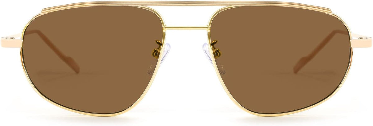 ÉÌƷͼƬ 20 | B09XDVK9DG | FEISEDY Retro Trendy Aviator Sunglasses Women Men 90s Small Vintage Glasses Stylish Gold Metal Oval Sunglasses B2906
