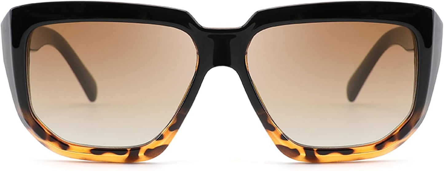 商品图片 9 | B08PD9KPH8 | FEISEDY Women Retro Square Sunglasses Trendy Shield Flat Top Shades B2717