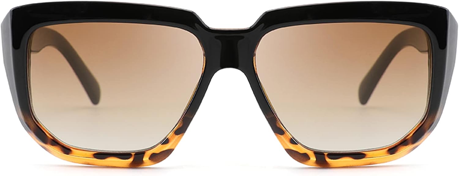 商品图片 9 | B08PD9KPH8 | FEISEDY Women Retro Square Sunglasses Trendy Shield Flat Top Shades B2717