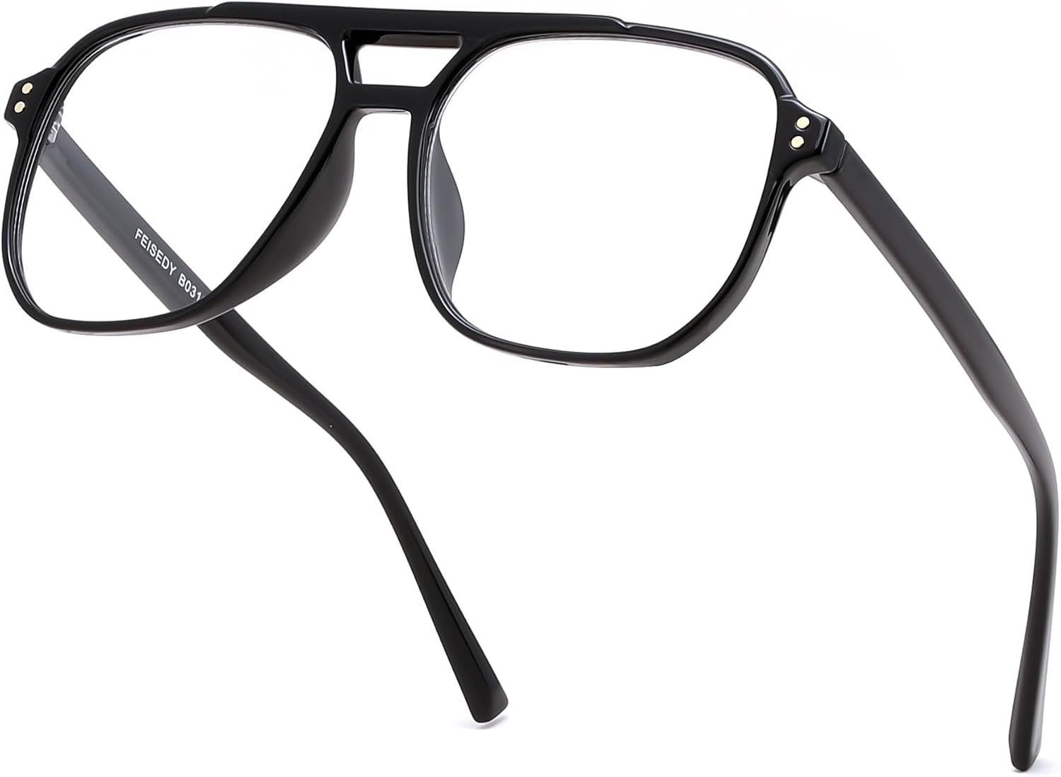 商品图片 9 | B0FWXP3HKW | FEISEDY Fashion Aviator Blue Light Reading Glasses for Woman Men B0318 | Square Pilot Computer Glasses, Anti Eyestrain Glare Readers