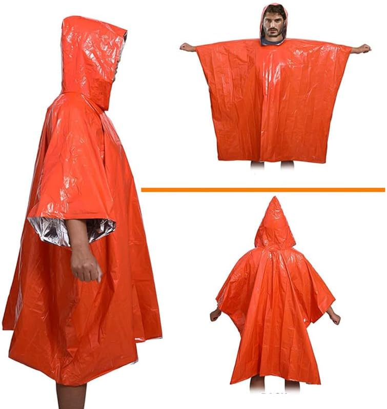 商品图片 3 | B0DWMCJ952 | Heavy - Duty Emergency Poncho with Mylar Liner Waterproof Reflective & Warm for Outdoor Use
