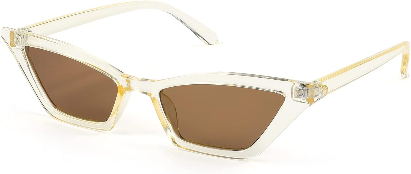 Champagne / Tea Lens / 53 Millimeters | B09GVXDHSN | FEISEDY Small Cat Eye Sunglasses Vintage Square Shade Women Eyewear B2291