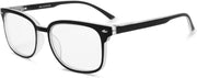 Matt Black & Clear / 3.5 x | B07SG4F8C9 | FEISEDY Progressive Multifocal Reading Glasses Blue Light Blocking Reader Glasses TR90 Frame Women Men B2497