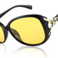 Black Yellow Lens / 58 Millimeters | B09VSQ17TJ | FEISEDY Oversized Polarized Sunglasses Women Men Large Shades B2730