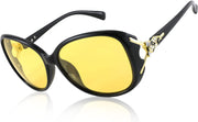 Black Yellow Lens / 58 Millimeters | B09VSQ17TJ | FEISEDY Oversized Polarized Sunglasses Women Men Large Shades B2730