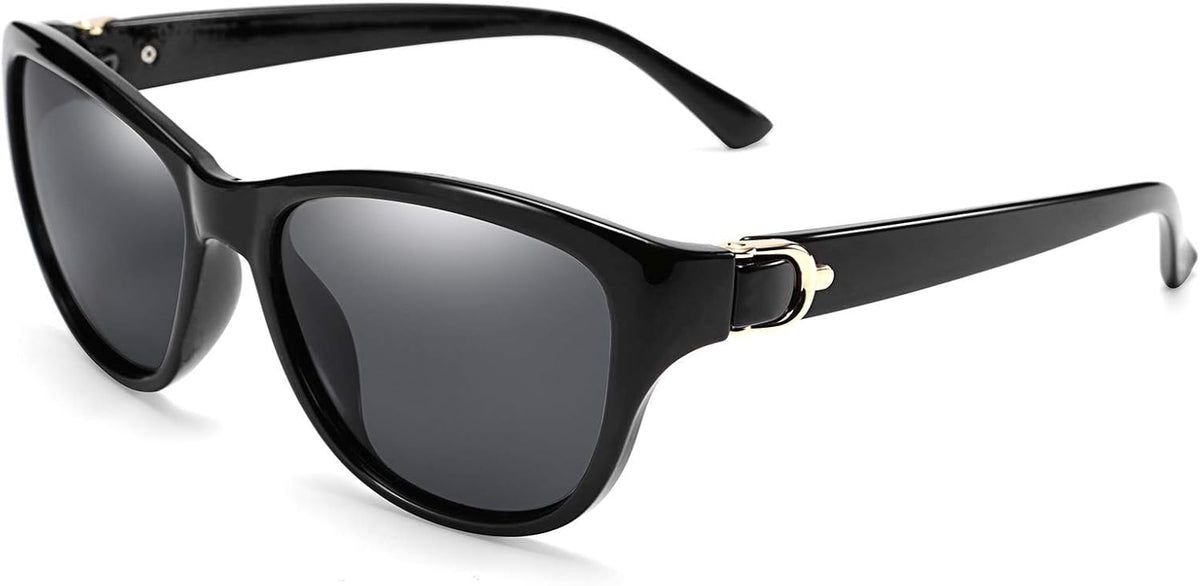 Black / 55 Millimeters | B07P38PMZQ | FEISEDY Women Vintage Polarized Sunglasses Lady Elegant Cateye Sun Glasses B2476
