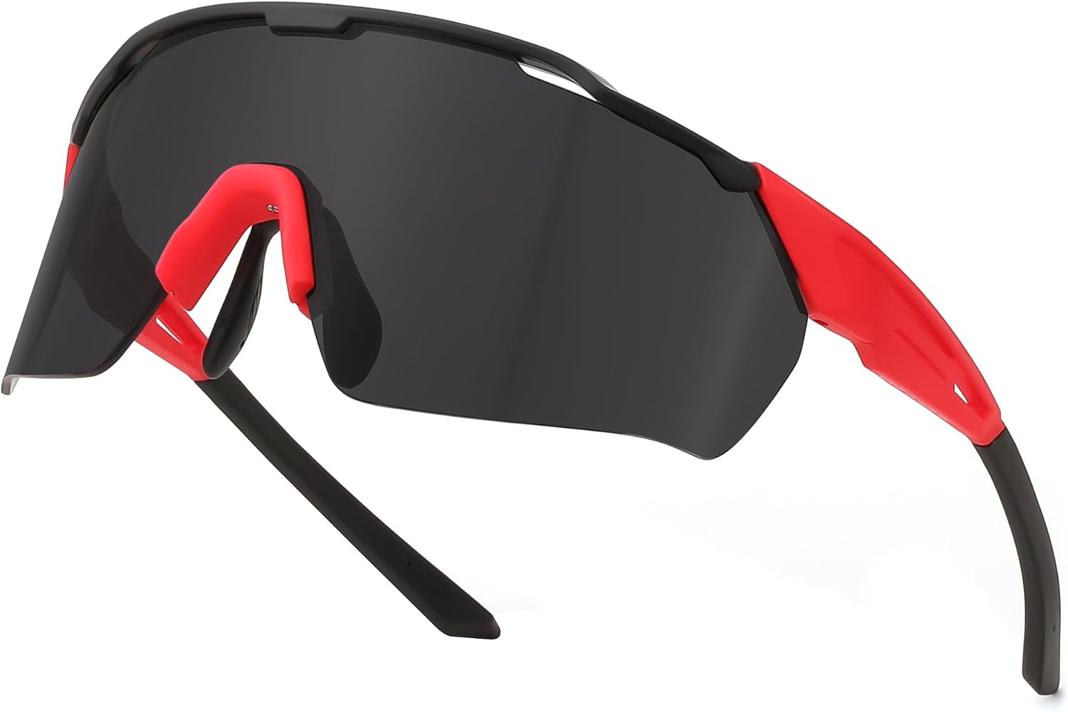 03 Red Frame Grey Lens / Large | B0CZF2G4VY | FEISEDY Sports Sunglasses for Men Women,Driving Fishing Cycling Mountain Sunglasses UV400 Protection B0149