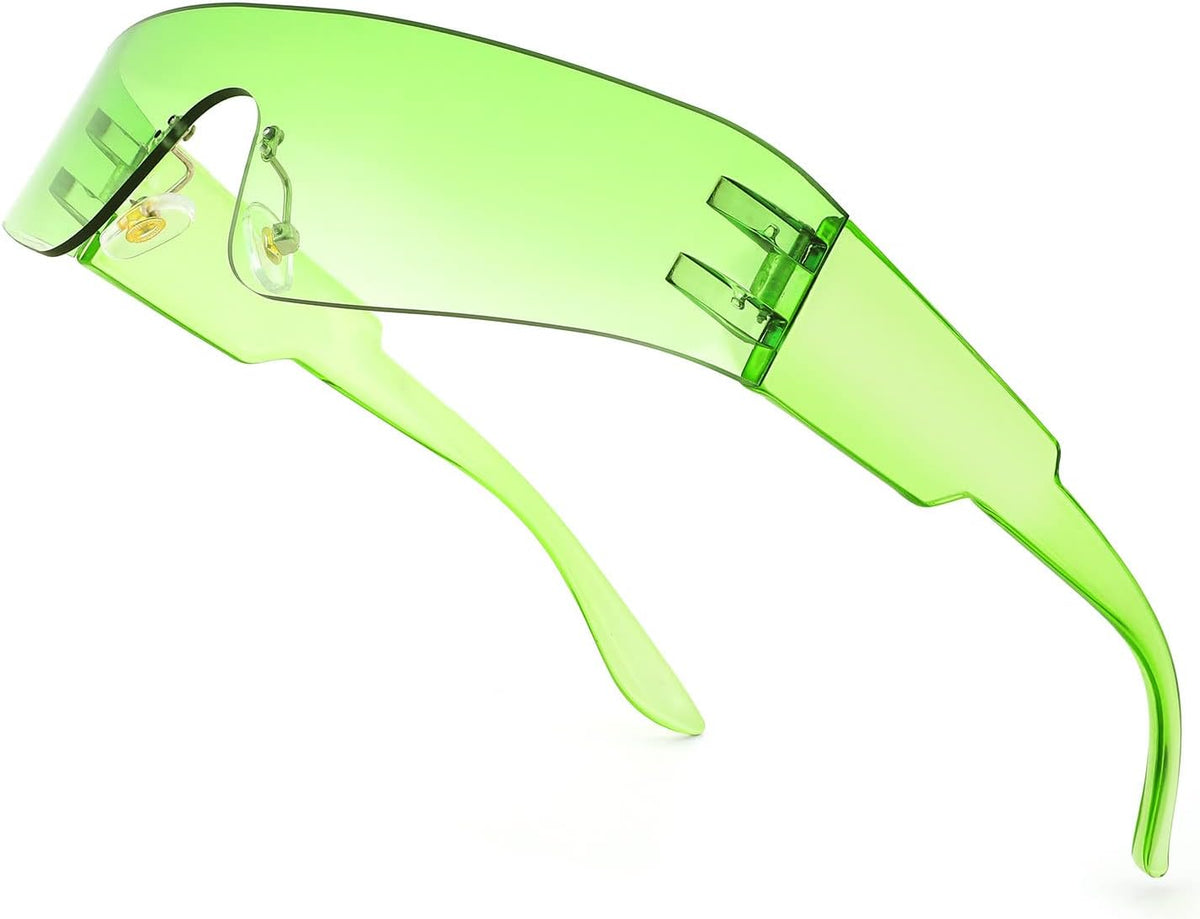 ÉÌƷͼƬ 17 | B0B1V45SXC | FEISEDY Y2K Futuristic Sunglasses Women Men Rimless One Piece Miorred B2927