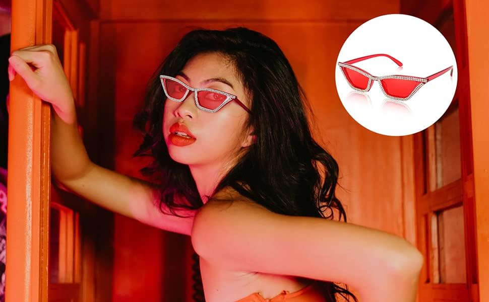商品图片 68 | B079KYQYT3 | FEISEDY Small Cat Eye Sunglasses Vintage Square Shade Women Eyewear B2291