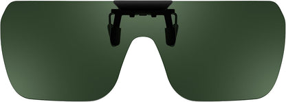Green / 65 Millimeters | B0FX3MW982 | FEISEDY Clip-on Flip Up Rimless One Piece Sunglasses for Glasses TAC Lenses B0345