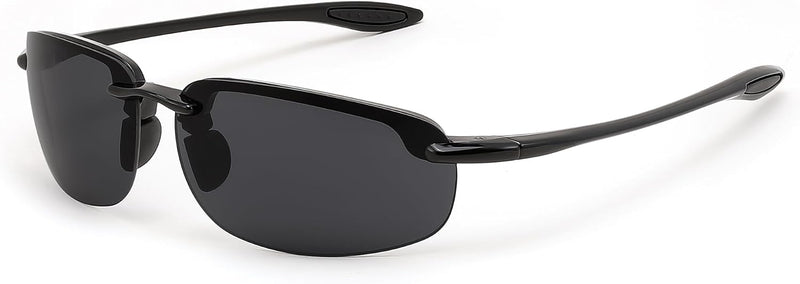 Black / 65 Millimeters | B0FY1KFXRJ | FEISEDY Sports Sunglasses for Men Women TR90 Rimless Frame for Running Fishing Driving B0349