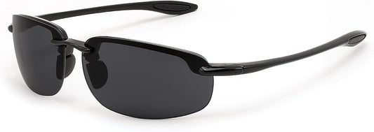 FEISEDY Sports Sunglasses for Men Women TR90 Rimless Frame for Running Fishing Driving B0349 | BLACK Series - Black