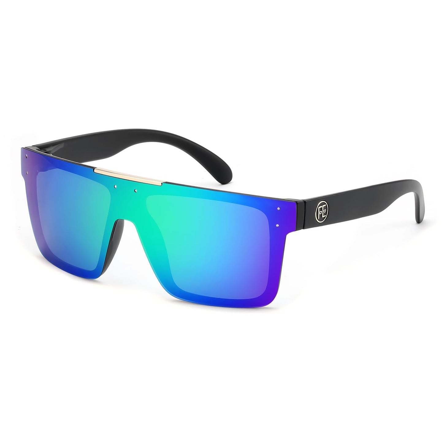 FEISEDY Polarized Sunglasses for Men, Z87 Oversized Square Flat Top B2990 | Polarized, UV400 Protection, Outdoors Sports, Fis
