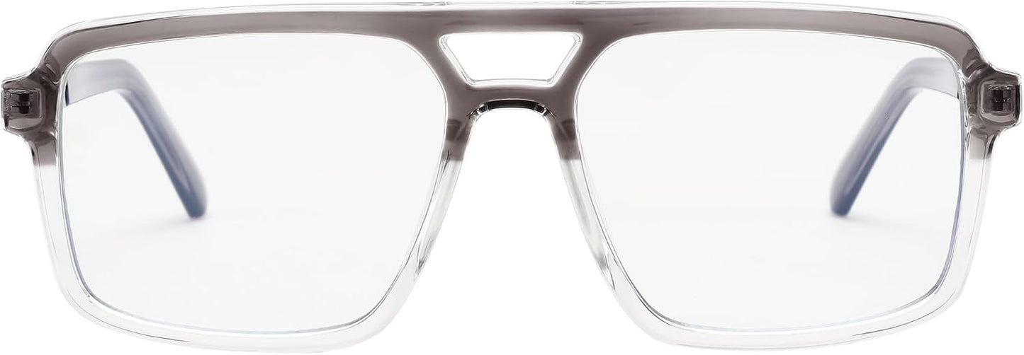 商品图片 23 | B0D9NJ18RZ | FEISEDY Retro Aviator Square Blue Light Glasses for Men Women B0209