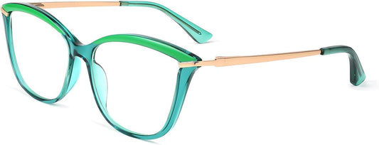 Green / 52 Millimeters | B096LSK611 | FEISEDY Blue Light Blocking Glasses Computer Glasses Women Men Cateye TR90 Frame B2772