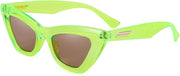 004 Fluorescent Green & Tea Lens / 48 Millimeters | B09QKF1BQK | FEISEDY Vintage Small Cat Eye Sunglasses for Women Square Retro Cateye Eyewear B2869