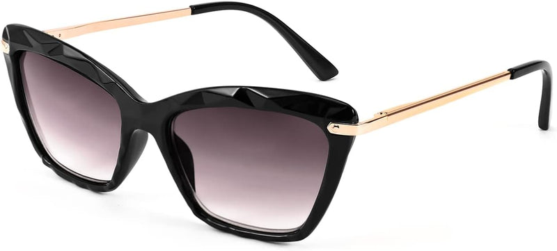 Black / 1.5 x | B09XF8KFTF | FEISEDY Vintage Cat Eye Reading Sunglasses Full Lens Women Sun Reader Glasses Spring Hinges B2896