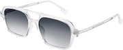 Transparent Frame/Gradient Grey Lens / 59 Millimeters | B0925TJXQL | FEISEDY Vintage Square 70s Flat Aviator Sunglasses Women Men Metal Design Shades B2752
