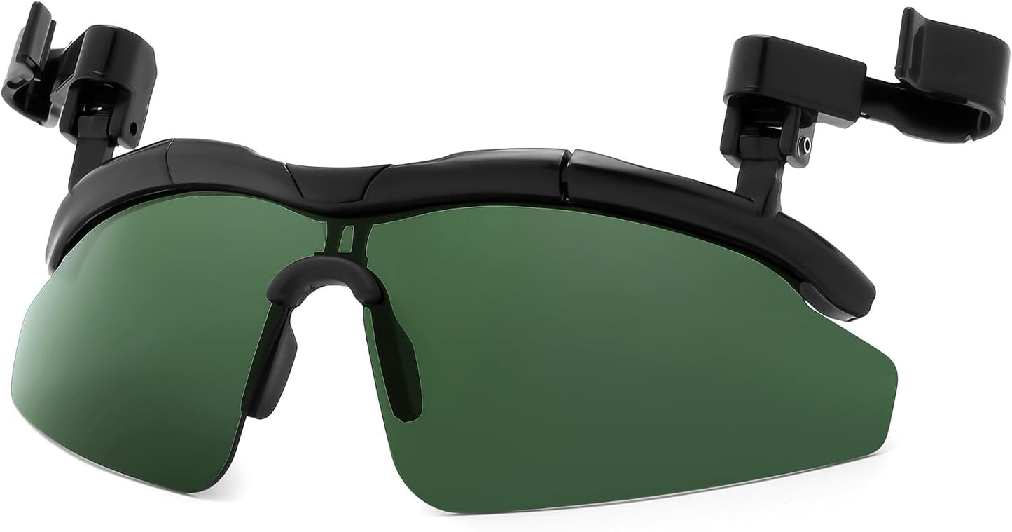 Green / Large | B0H5C3ZS1Y | FEISEDY Polarized Clip On Sunglasses,Clip Cap Sports Sunglasses,UV400 Sunglasses for Mens Womens Fishing Cycling Hiking B0356