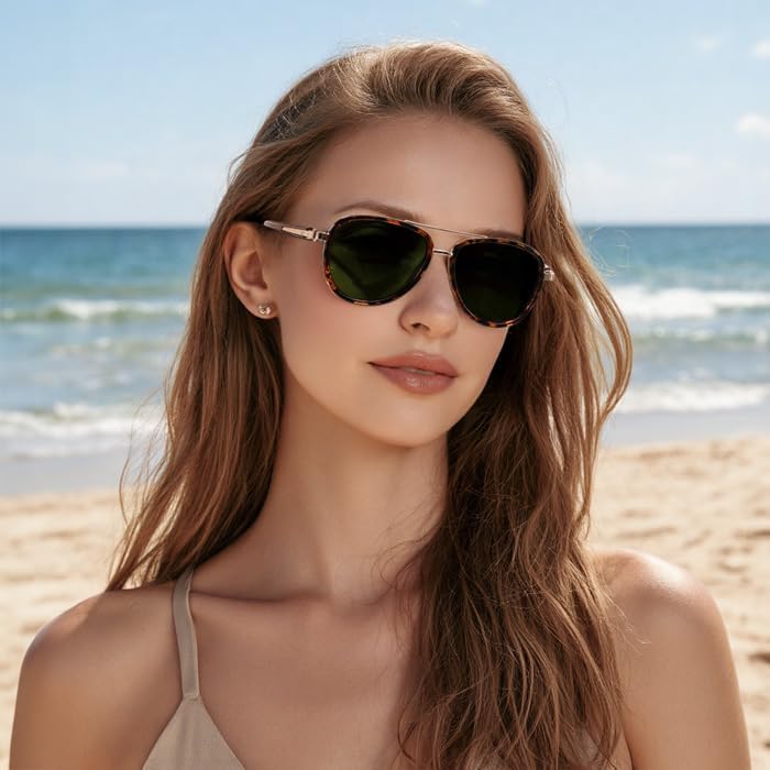 商品图片 21 | B0FPQ6L6K1 | FEISEDY Retro Polarized Aviator Sunglasses for Women Men B0259