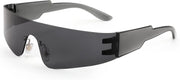 Grey Mirrored / 72 Millimeters | B0B1V7HV8X | FEISEDY Y2K Futuristic Sunglasses Women Men Rimless One Piece Miorred B2927