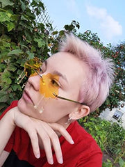 ÉÌƷͼƬ 10 | B09K7C4FB7 | FEISEDY Retro Dripping Cloud Shaped Tassel Sunglasses Rimless Women Funny Party Disco Eyewear B2834