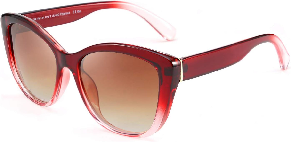 Wine / 56 Millimeters | B07M9TZWPP | FEISEDY Polarized Vintage Sunglasses American Womens Square Jackie O Cat Eye Sunglasses B2451