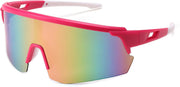 Pink Frame & Pink Mirror Lens / 70 Millimeters | B0CSDD4WP2 | FEISEDY Cycling Sunglasses for Men Women, Sports Glasses for Youth Running Baseball Shades UV400 Protection B0108