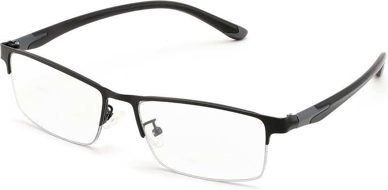 Black / Rectangular / 1.5 x | B0HBWV2XB3 | FEISEDY Rectangle Blue Light Blocking Reading Glasses Half Frame B0462