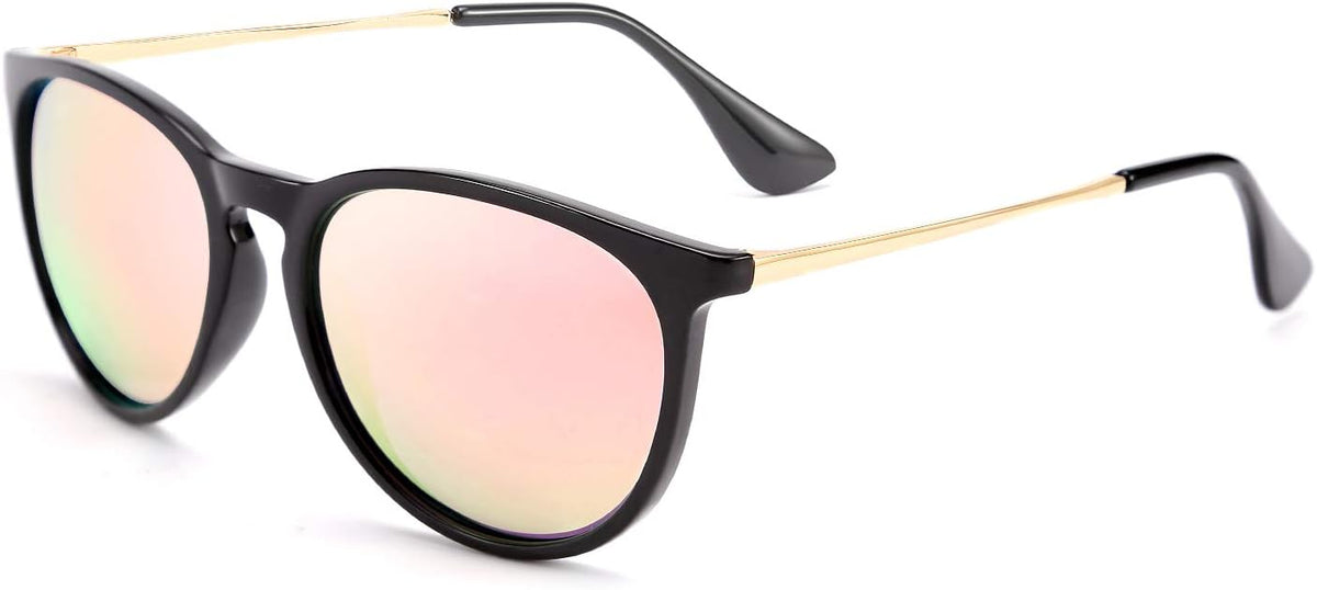 Pink / 55 Millimeters | B0836DRWP7 | FEISEDY Polarized Sunglasses Women Men Vintage Round Classic Mirrored Sun Glasses B2571