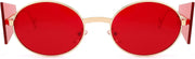 ÉÌƷͼƬ 2 | B09J2PH4YP | FEISEDY Women Men Futurisitc Hipster Round Sunglasses Polygon Trapezoid Side Shields Delicate Metal Frame B2825