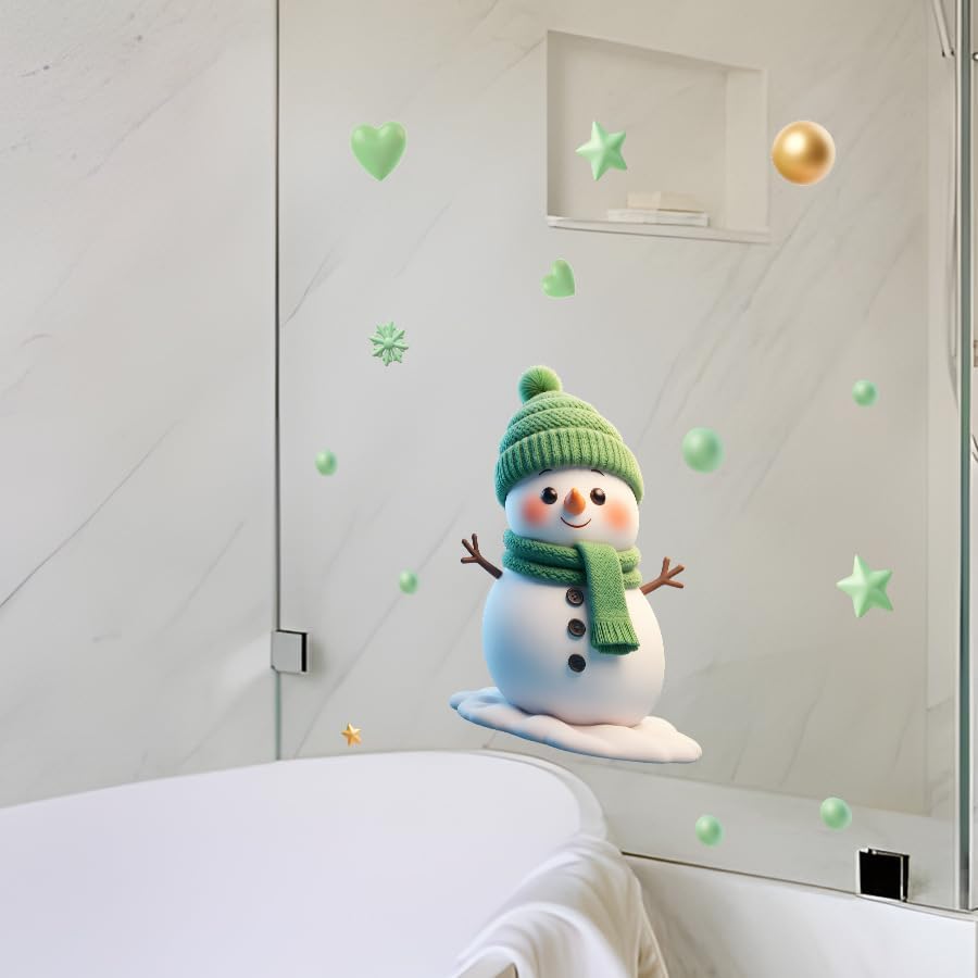 商品图片 3 | B0FWRCMZYJ | Christmas Window Clings for Glass, Winter Decor for Christmas with Santa Gifts Snowman Tree Designs Static Cling Stickers