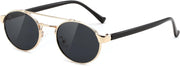 Black/Black / 52 Millimeters | B0DRYKH1MV | FEISEDY Classic Trendy Oval Sunglasses Women Men Cute Small Shade Metal Frame Sunnies B0264