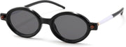 202 Black White Frame & Grey / 47 Millimeters | B0DXQ26YJK | FEISEDY Retro Oval Sunglasses for Women 90s Narrow Round Lightweight Shades Y2k Trendy Sunnies B1171